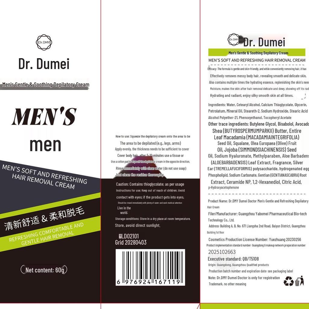 Dumi Doctor Crème d'Épilation Douce pour Homme pour le Corps Entier - Élimine les Poils des Aisselles et des Jambes Sans Points Noirs.