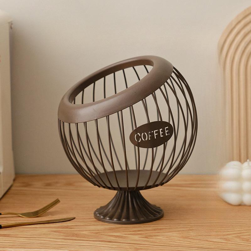 Iron fruit basket coffee capsule storage basket desktop decoration coffee table snacks dried fruit fruit candy storage