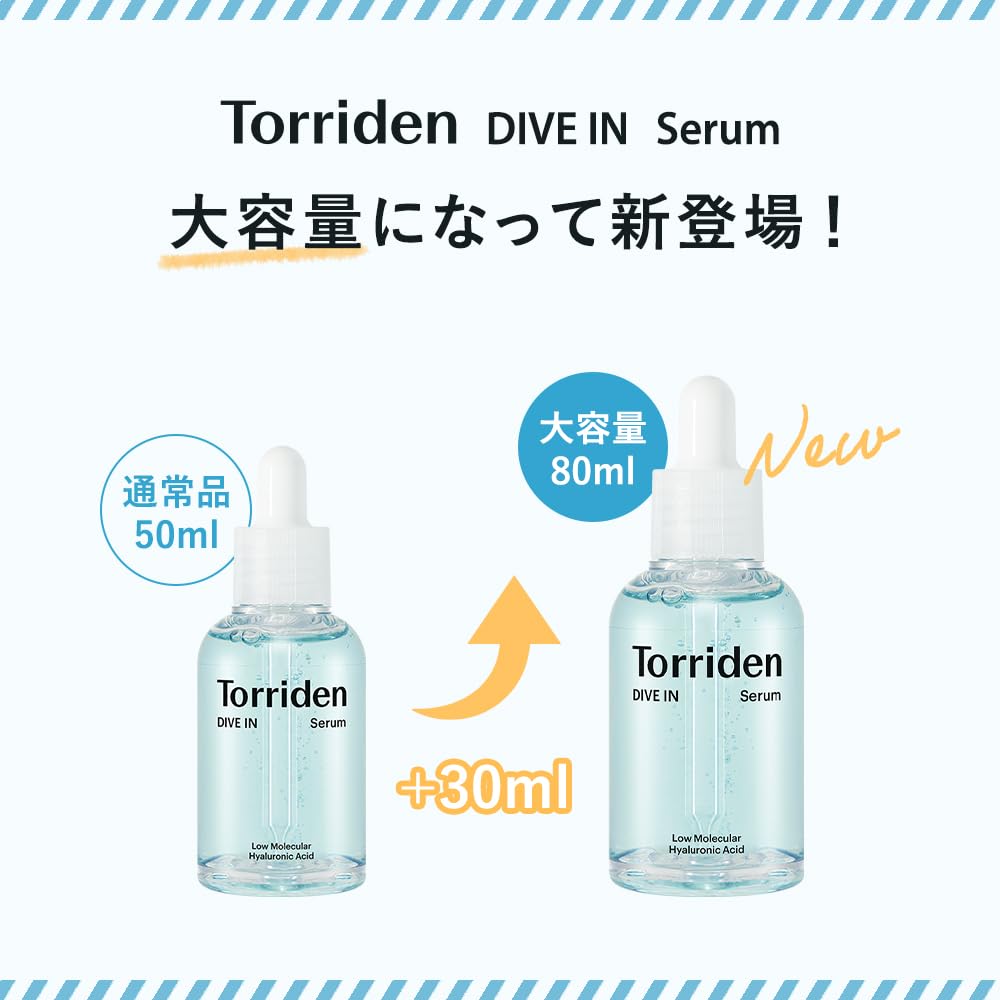 Torriden Serum 80ml Low Molecular Weight Hyaluronic Acid Serum Booster Moisturizing Care for Sensitive Korean Dry Skin Inner Moisturizing Combination