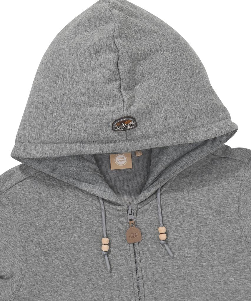 Bibissieoseu Women'S Soft Warm Zip-Up Hoodie In Melange Grey