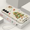 Christmas Tree Pattern Case For Samsung Galaxy S25 S24 Ultra S23 S22 Plus S21 FE A15 A16 A17 A26 A35 A36 A54 A55 A56 5G Lanyard Case Cover Funda