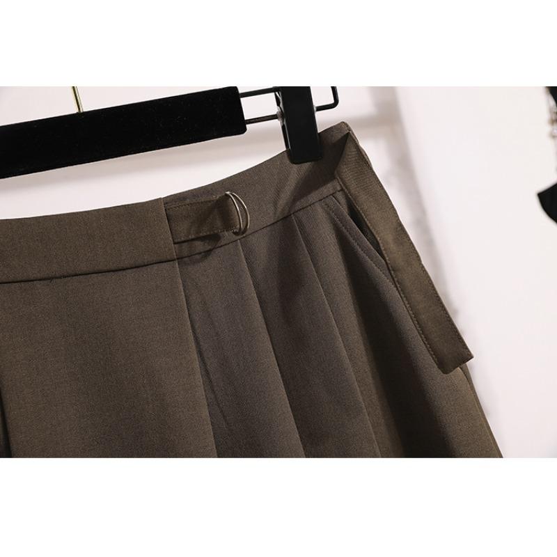 DIMANAF 2025 Nowe Wiosna Lato Damskie Długie Spódnice Plus Size Wysoki Stan Vintage Elastyczne Eleganckie Plisowane Spódnice Luźne