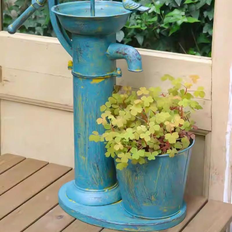 Wrought Iron Outdoor Floor Planter - Rust-Resistant Garden & Patio Decor Stand for Large Plants, Flowers, Creative Balcony