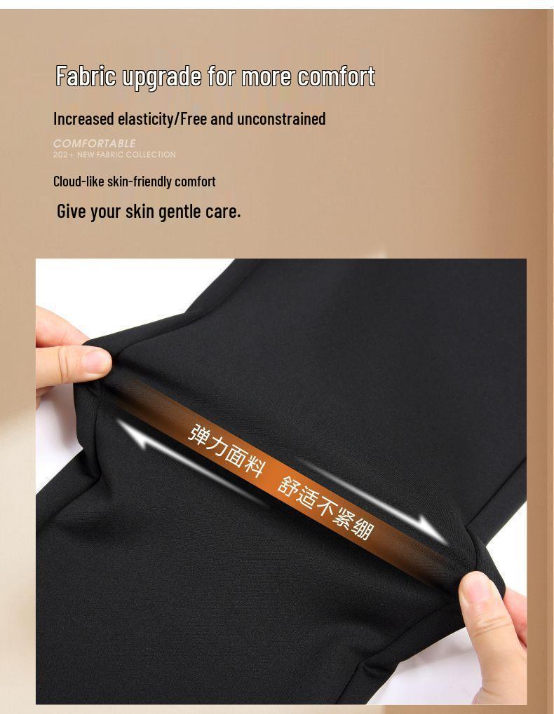 High-Waisted Winter Pants for Elderly Women - Loose, Thick, Velvet-Lined, Casual Long Style