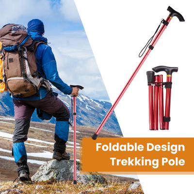 Outdoor Folding Trekking Pole with Ergonomic Handle Portable Lightweight Men Women Seniors Travel Collapsible