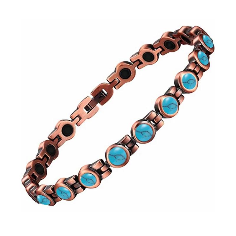 

20CM Copper Bracelet for Women for Arthritis and Joint Turquoise Magnetic Therapy Bracelets Mother Mom Girlfriend Jewelry Gifts