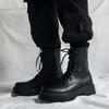 Automne nouveau cuir repoussé bottes locomotive bottes montantes confortables respirantes augmenter usine vente en gros