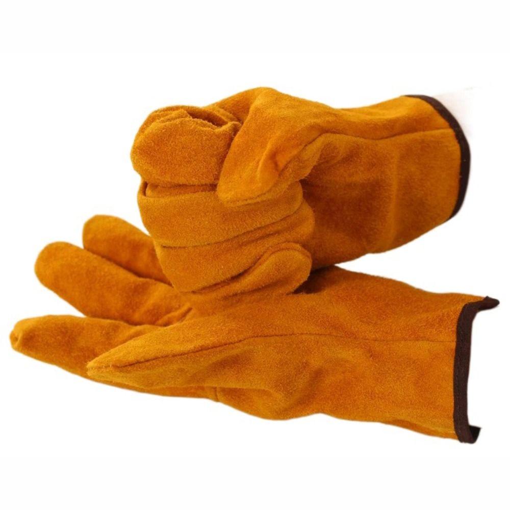Cowhide Labor Gloves Soft Mechanic Glove New Security Protection  Hunting