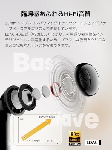 EDIFIER EvoBuds [Ear-Free Comfort] In-Ear Wireless Earphones | Lightweight ANC, High-Resolution Audio (LDAC) | Customize Sound with App | Bluetooth 6.