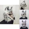 Wolf Dog Mask Halloween Costume Prop Plush Latex Animal Headgear For Party And Performance