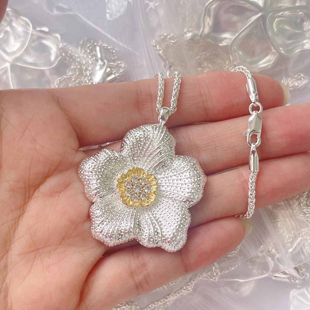 Gardenia necklace Italian high-end jewelry brand retro palace style necklace with aurous 18k thick gold color separation electroplating