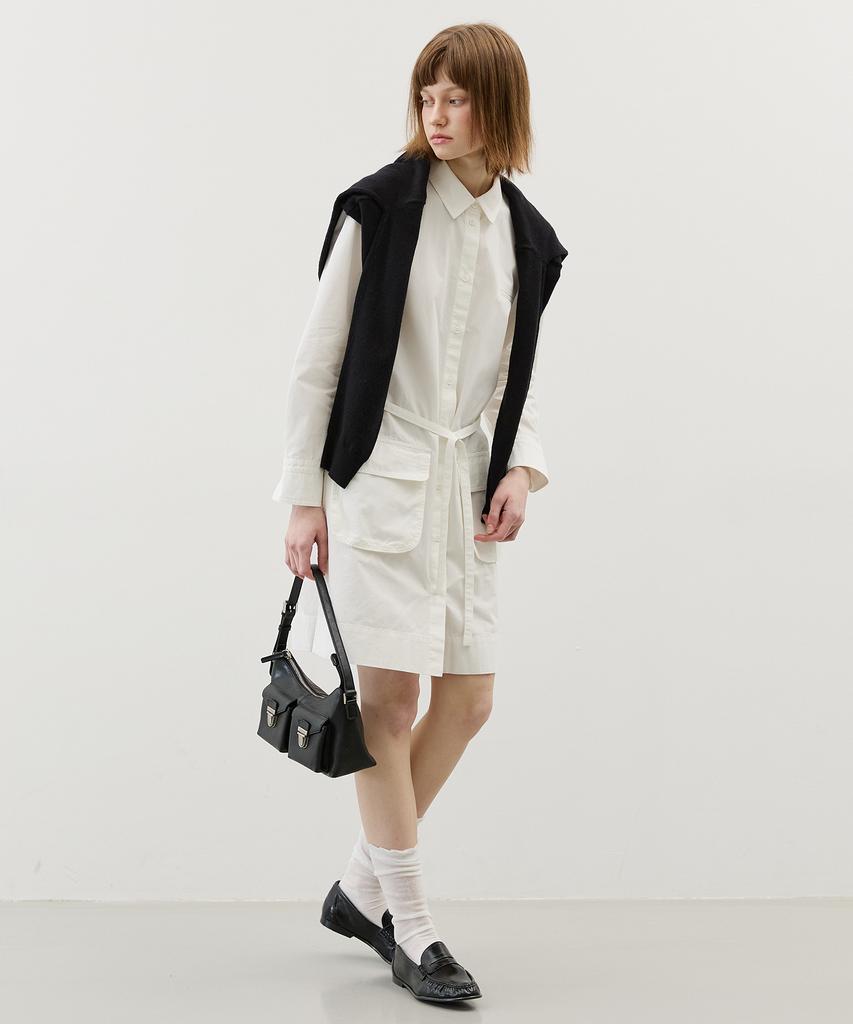 City Breeze Utility Belted Dress_White