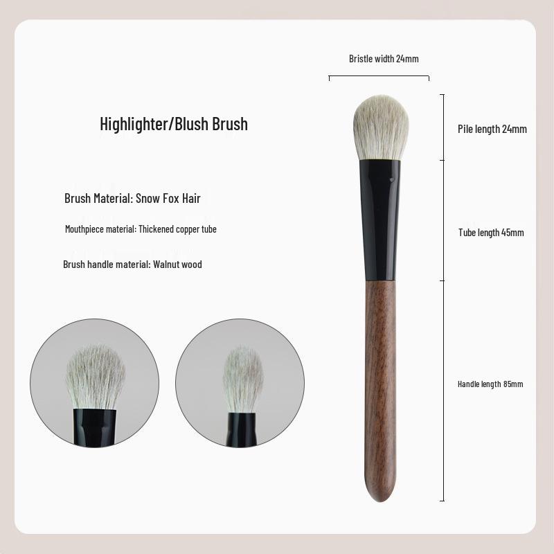 Phoenix Hall Bamboo Makeup Brush Set - Includes Small & Large Animal Hair Eyeshadow Brushes, Snow Fox Hair for Blending Detail.