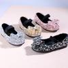 Autumn 2025 Rhinestone Princess Flats for Girls - Leather Dance Performance Shoes