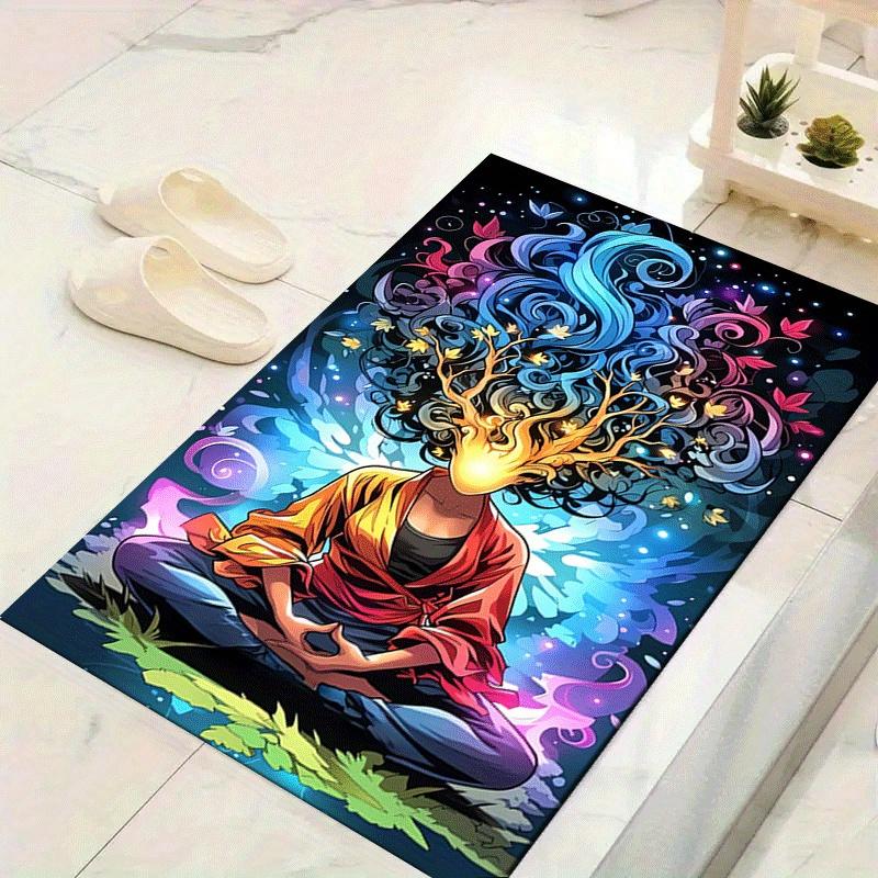 

1pc Tree Fairy Pattern Area Rug, Anti slip Non Shedding Stain Resistant Carpet 60cm by 90cm