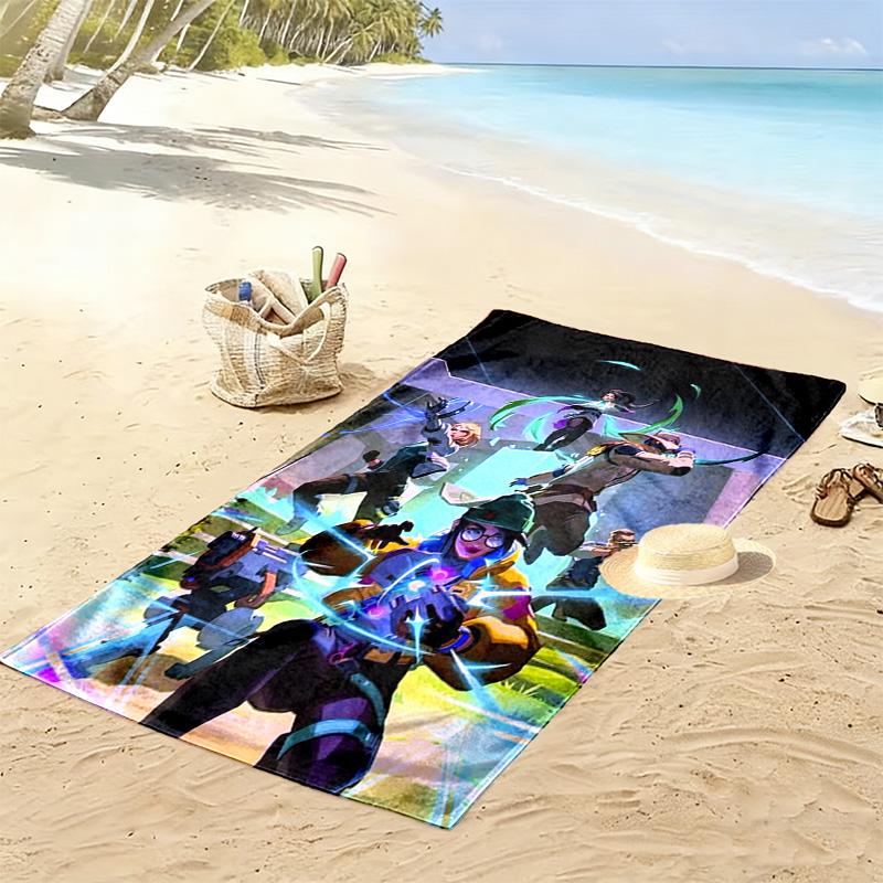 VALORANT Print Beach Towel, Large Soft Quick Dry Towel for Beach Camping Swimming