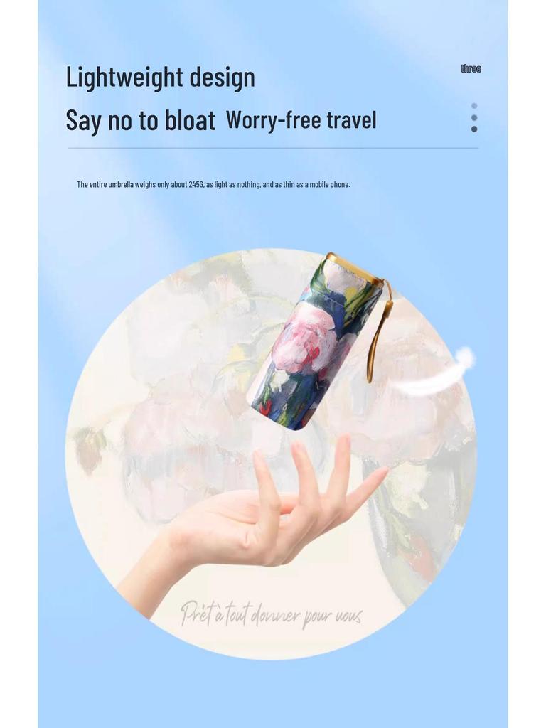 Compact Folding Sunshade Umbrella for Women - Portable UV Protection