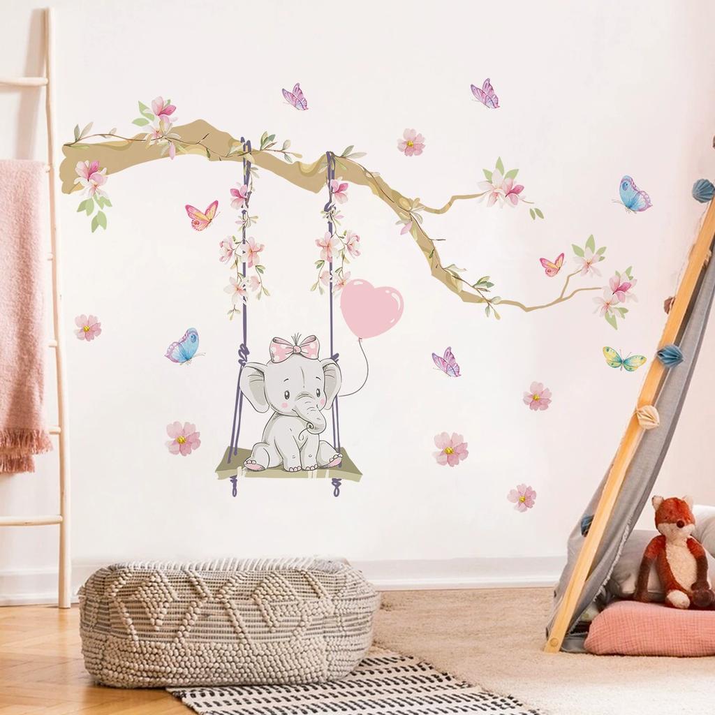 1PCS Cartoon Fox Reading Children's Room Kindergarten Wall Beautification Wall Stickers Self-adhesive PVC Material