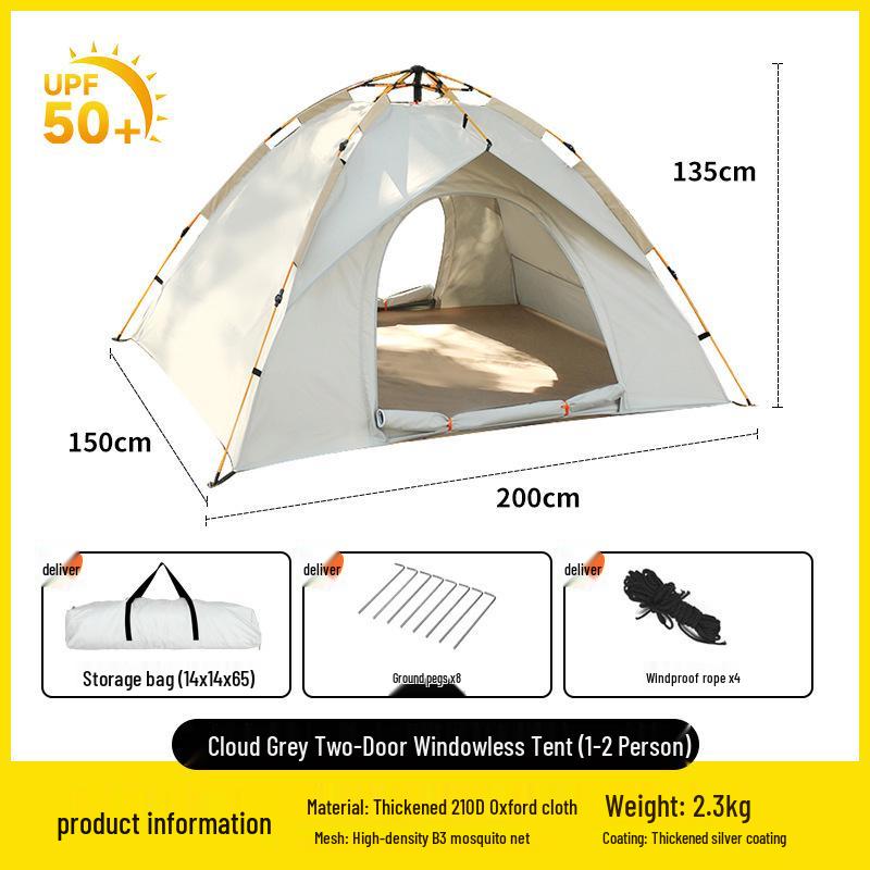 Automatic Portable Double Layer Tent - Quick Setup, Rainproof, Folding for Camping & Beach