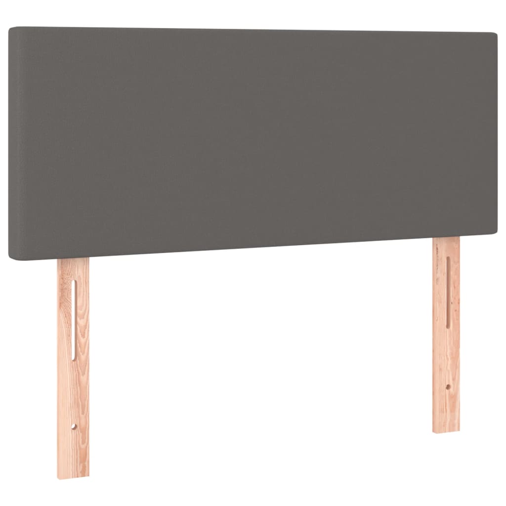 Vidaxl Łóżko Kontynentalne Z Materacem, Szare, Ekoskóra 90X200 Cm