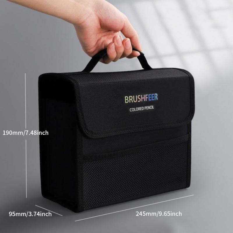 200 Holes Color Pencil Case Black Large Capacity Pencils Bag for Students Stationery Adult Artists and Colorists
