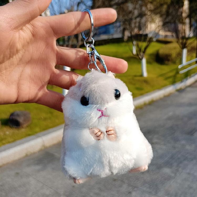 Lovely Hamster Cartoon Plush Toy for Kids Keychain Hamster Cartoon Furry Soft Charm Stuffed Hamster Toy
