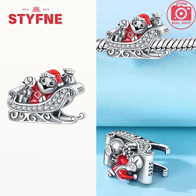 Copper Santa Claus Sled Bead Charms Christmas Penguin Charm Bead Charms Compatible With Authentic Bracelets for Women Diy Fine Jewellery Gifts Accesso