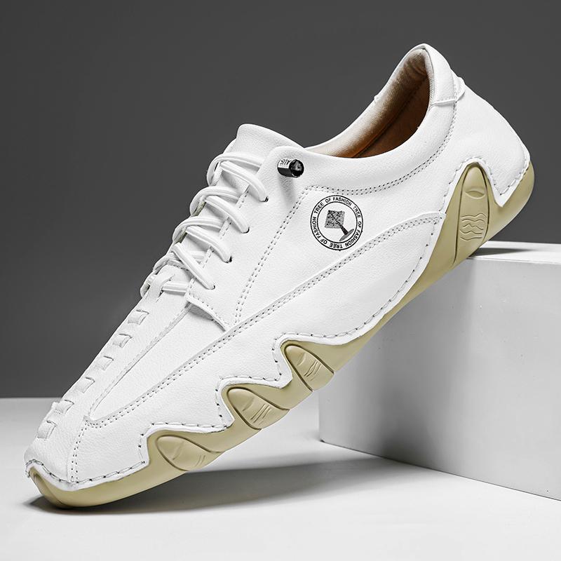 Fashion Lace Up Oxford Shoes Fashion Casual Leather Handmade Brand Men Men Flats Soft Outdoor Business Shoes Man Formal Dress Footwear