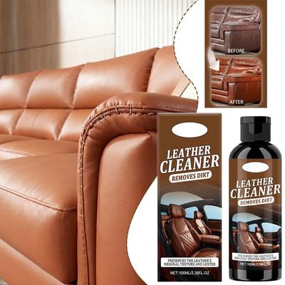 100ml Leather Cleaner Stain Remover Deep Cleaning Formula Car Seat Sofa Care Gentle Protection Leather Maintenance Essential