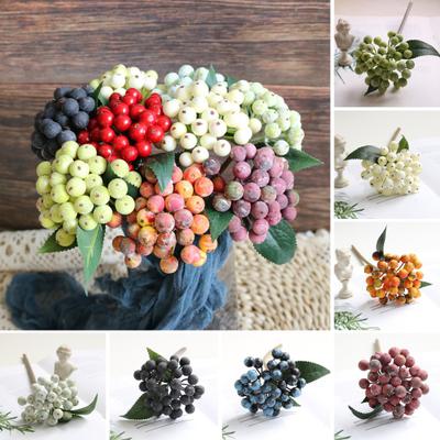 Galhos Artificiais de Frutas Vermelhas Azuis Laranjas de 10 Polegadas Ramo de Frutas Falsas Rústico Casa de Fazenda para Festa de Casamento Decoração de Casa