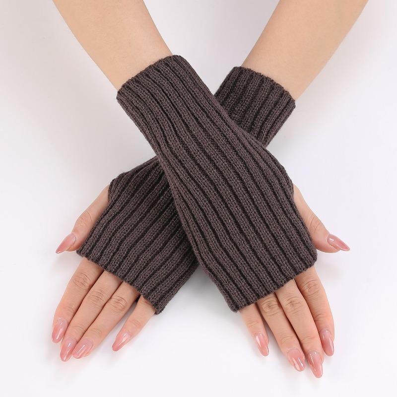 Botvotee Y2k Accessories Sleeves for Women Arm Warmers Winter Knit Fingerless Gloves Warm Free Shipping Half Finger Arm Guard