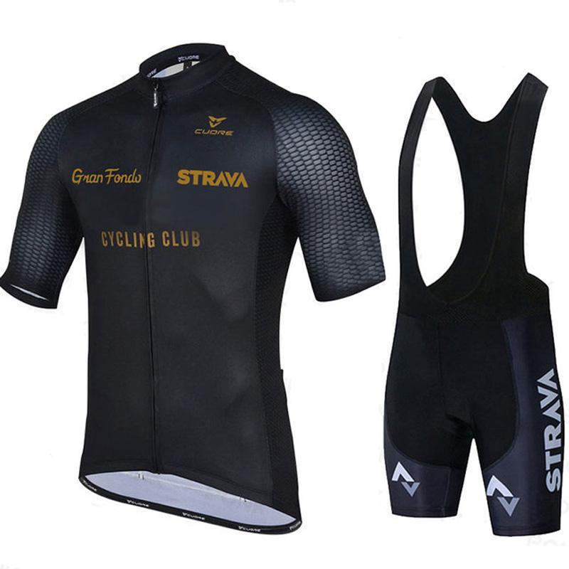 STRAVA Cycling Suit Short Sleeve Set Strap Cycling Pants Cycling Team Edition XS