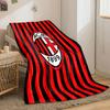 Vertical Red and Black Stripes with an Oval Logo In the Center. for All Seasons Blanket Lunch Break Throw Gift