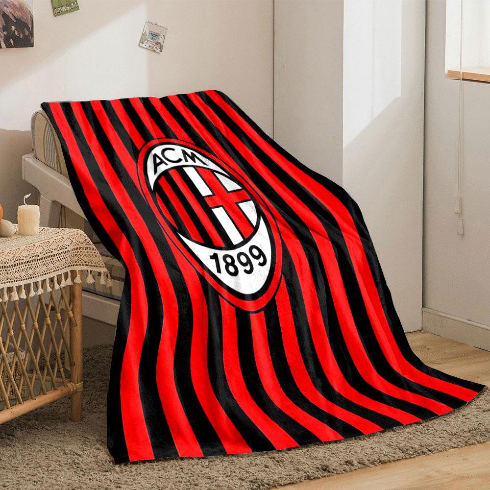 Vertical Red and Black Stripes with an Oval Logo In the Center. for All Seasons Blanket Lunch Break Throw Gift