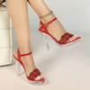 2026 New 12.5CM Square Toe Crystal Sandals, Transparent Non-slip Heels, Sexy Car Model Nightclub Party Shoes LFD-19876-A36
