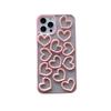 Iphone16Promax Case For Apple 15Pro Solid Color 17 Hollow Love Heart 14 Drops Of Glue Women