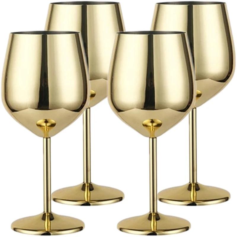 4Pcs Stainless steel wine glasses unbreakable metal cocktail glasses 220ml for drinking cocktails and wine in the at bar Cup