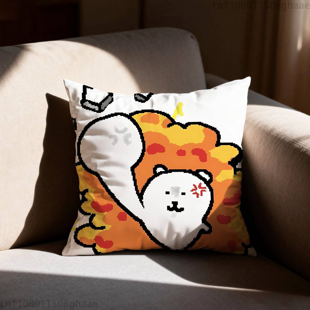 Cute Nnongdamgons  Pillow Case Antidustmite Pillowcase Invisible zipper silky short plush Sofa cushion cover