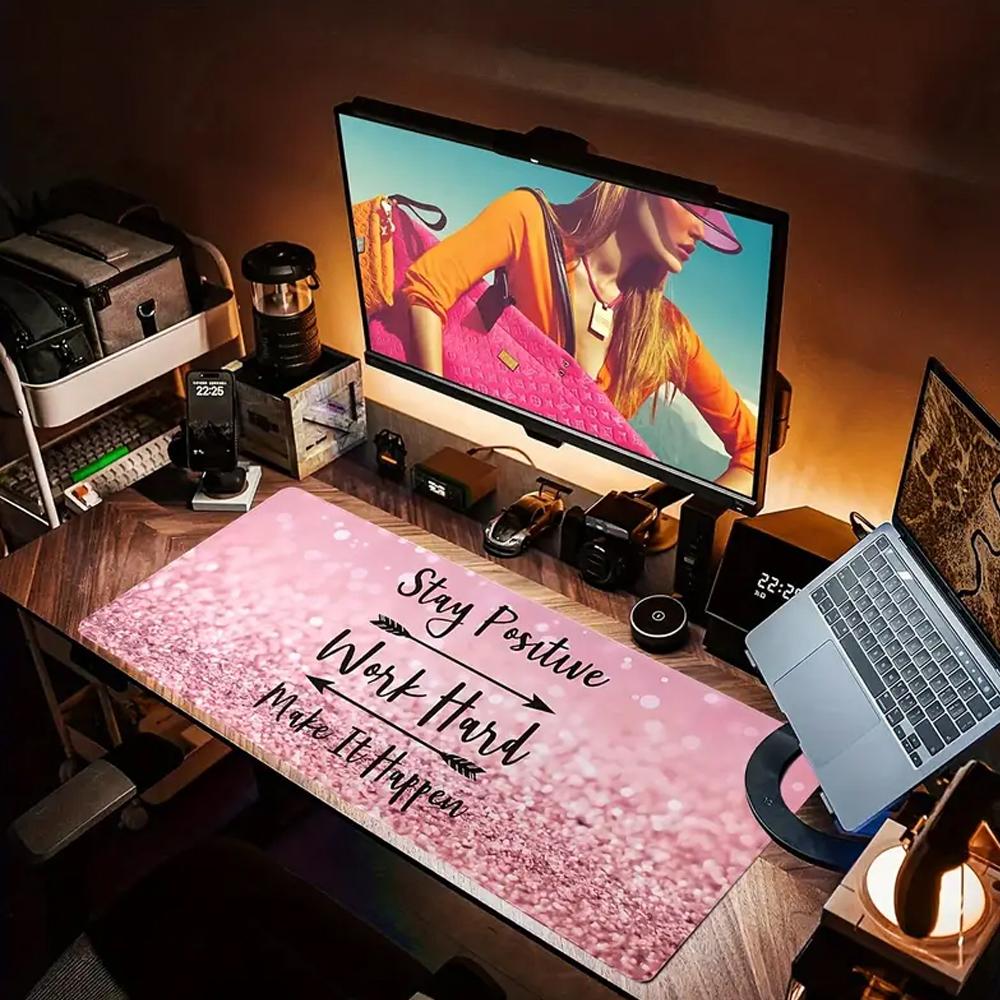XXL Mouse Pad -31.5x15.7inch Extended Desk Mat with Non-Slip Base and Stitched Edge for Home.Office.Gaming, and Work