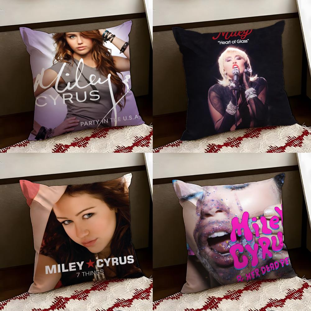 American Singer Miley Cyrus Cushion Cover Reversible Soft Durable Pillow Cover Home Car MultiScene Use for Daily Comfort