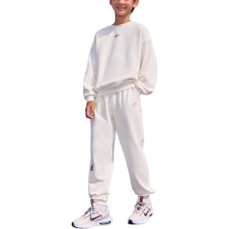 Nike Sportswear Club Fleece Loose Fit Jogger Pants Kids Bottoms Canvas-White HQ4880133