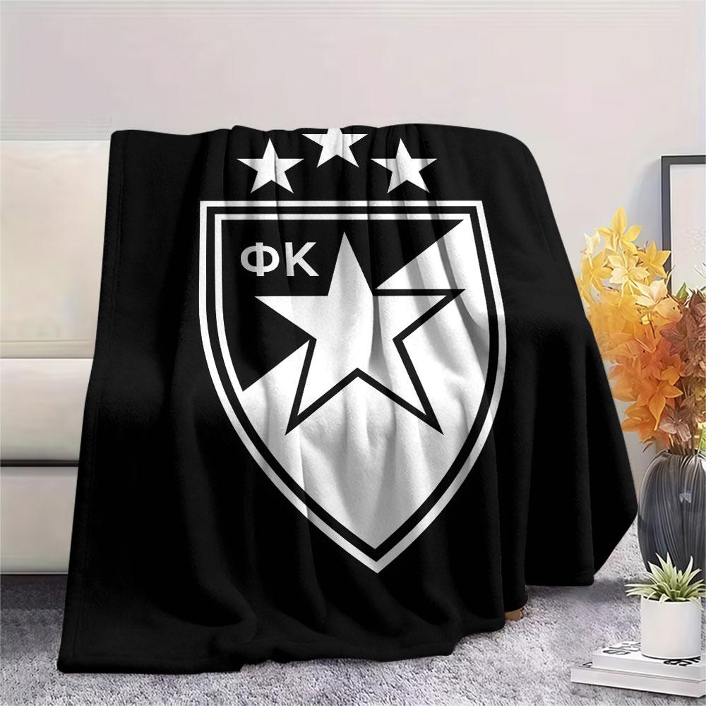 Crvena Zvezda Logo FlAannel Blanket, High Quality Comfortable for All Seasons, Home Decor, Warmth and Comfort