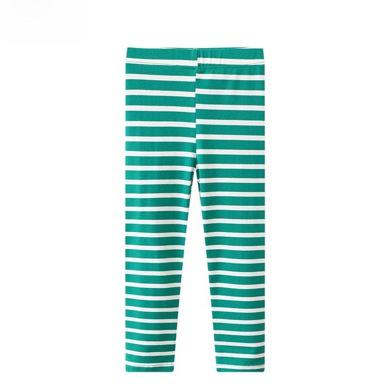 

Трикотажные полосатые хлопковые леггинсы для девочек - Тонкие брюки для малышей и малышей на весну/лето For height 90-95 cm