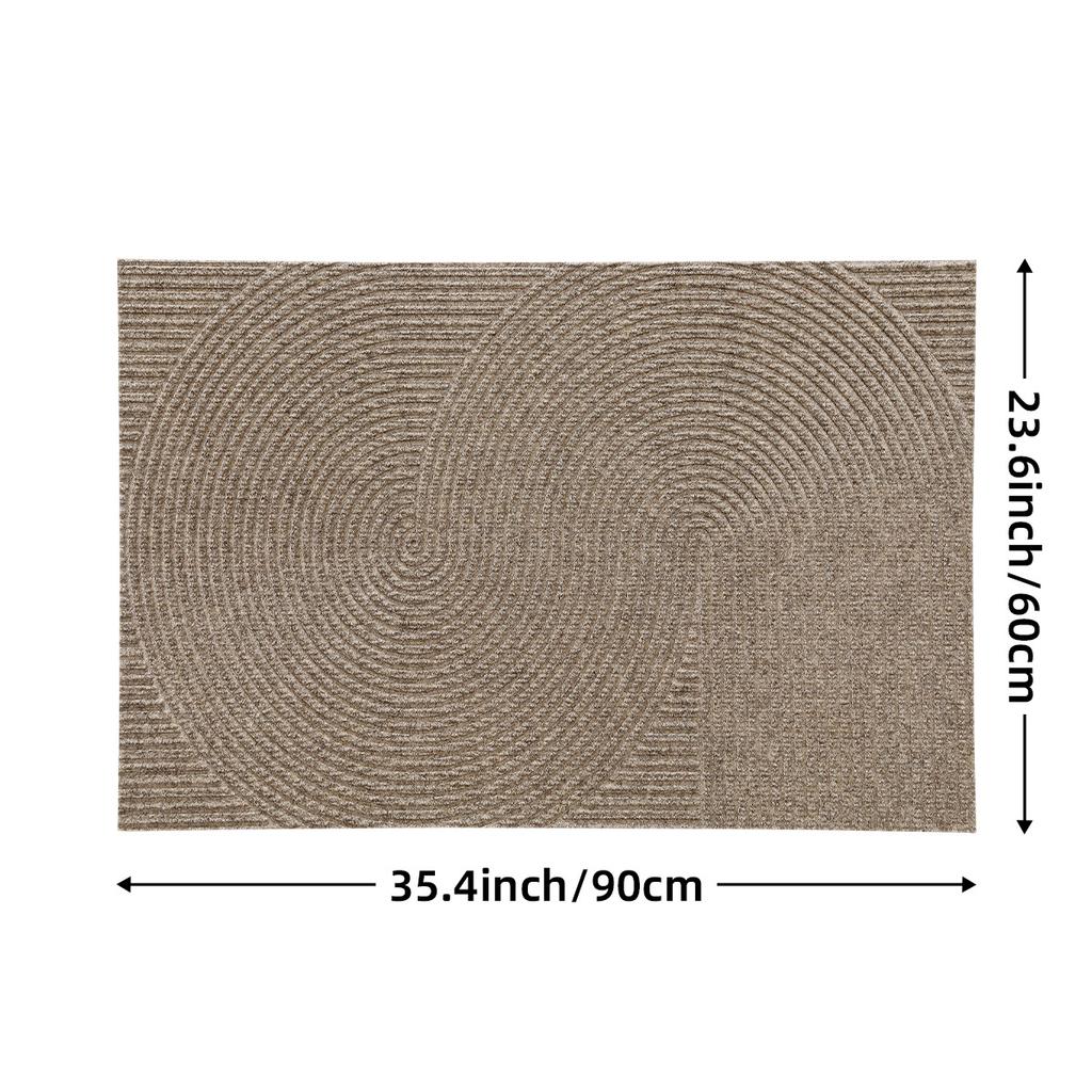 3D Groove Outdoor Doormat, TPR Anti-Slip Floor Mat, Dustproof Wear-Resistant Polyester Rug for Porch, Home Entrance Decor