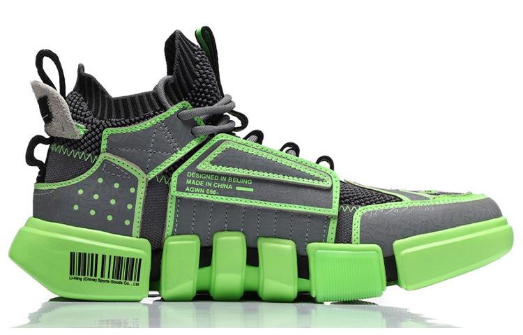 Li Ning Essence ACE Vintage Basketball Shoes Men's Mid Top Neon Green AGBN069-3