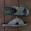 Large Size Men Slippers Summer Outdoor Breathable Non Slip Comfortable Casual Flats Fashion Buckle Strap Soft Sole Beach Shoes