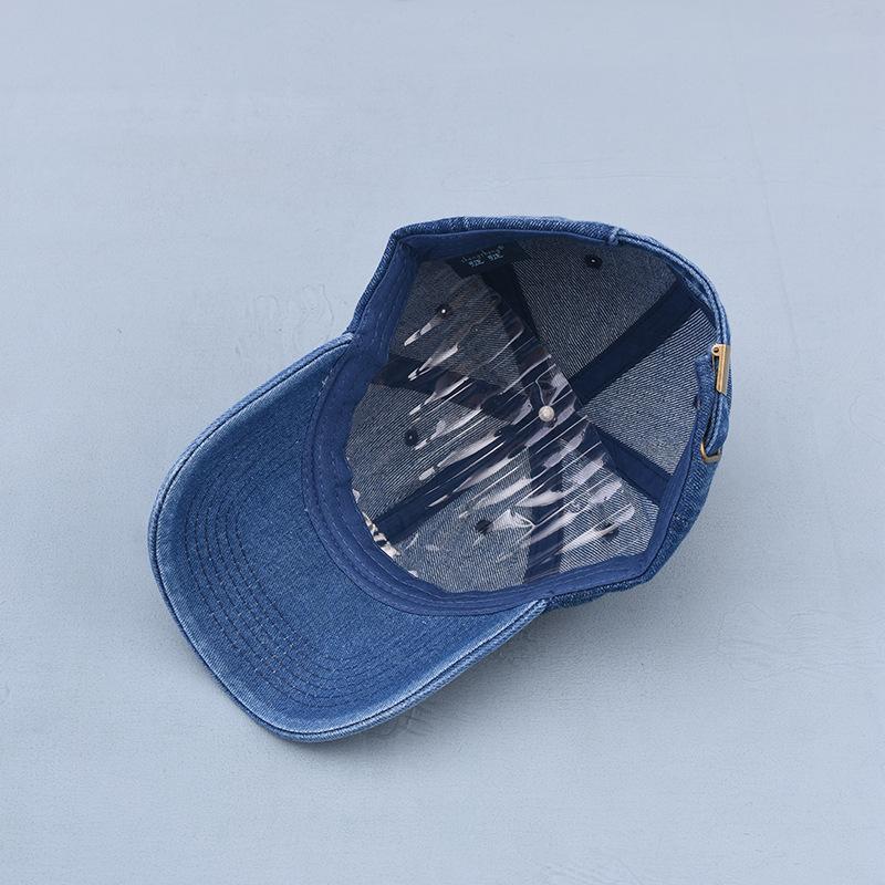 Embroidered Washed Cotton Dad Cap Hat Retro Embroidered Jean Baseball Cap