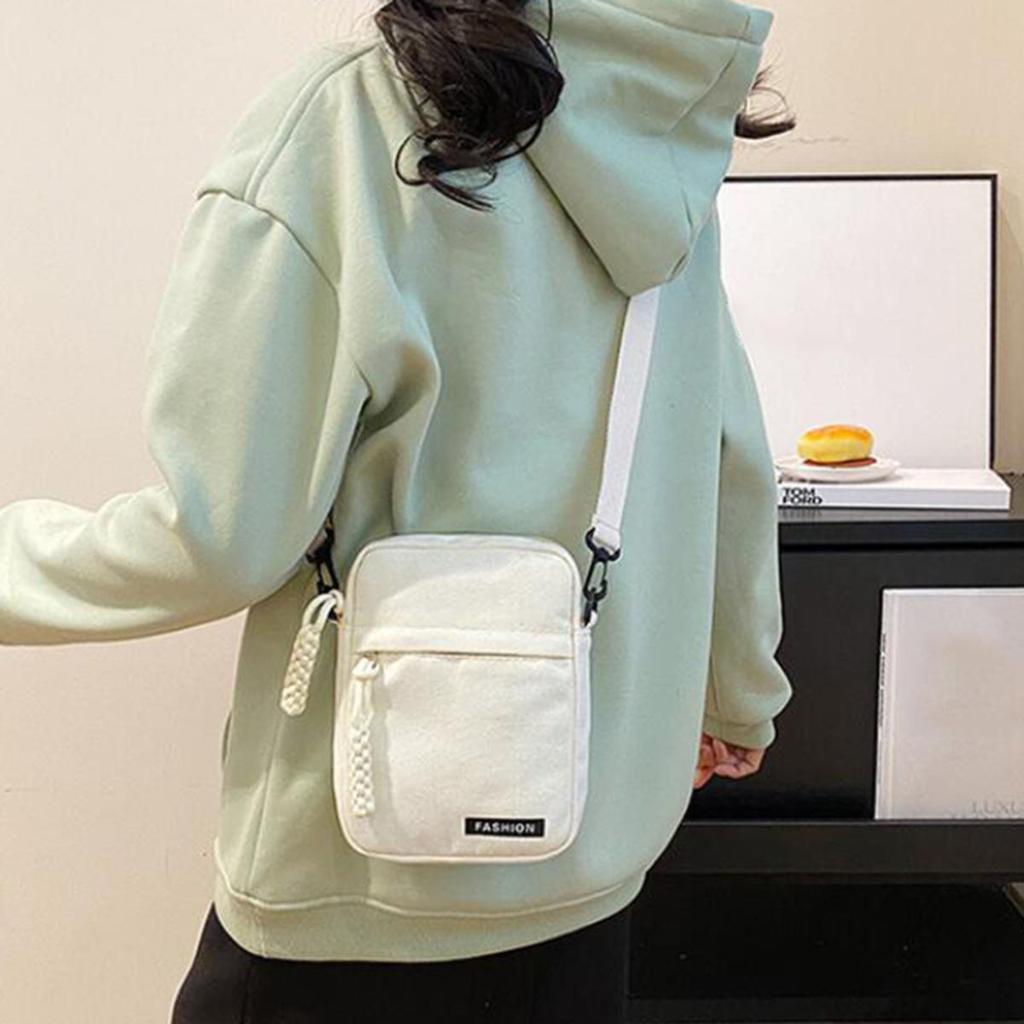 Mini Canvas Crossbody Pouch Fashion Lightweight Vertical Shoulder Bag for Women Versatile Everyday Small Square Bag