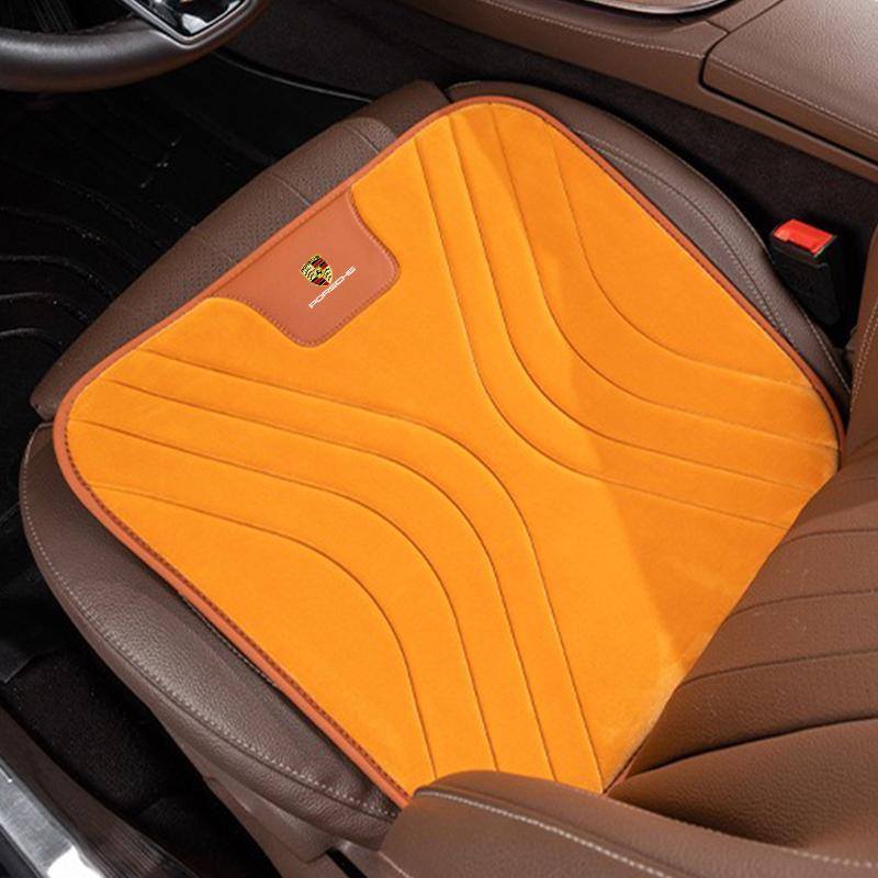 Zesílená izolační plyšová podložka na autosedačku z flanelu pro Porsche Macan 911 718 Taycan Panamera Cayenne Boxster Cayman