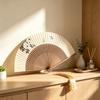 Folding Fan Home Accent, Display Piece with Pattern Detail for Shelf, Study and Tea Room Arrangement Display Touch